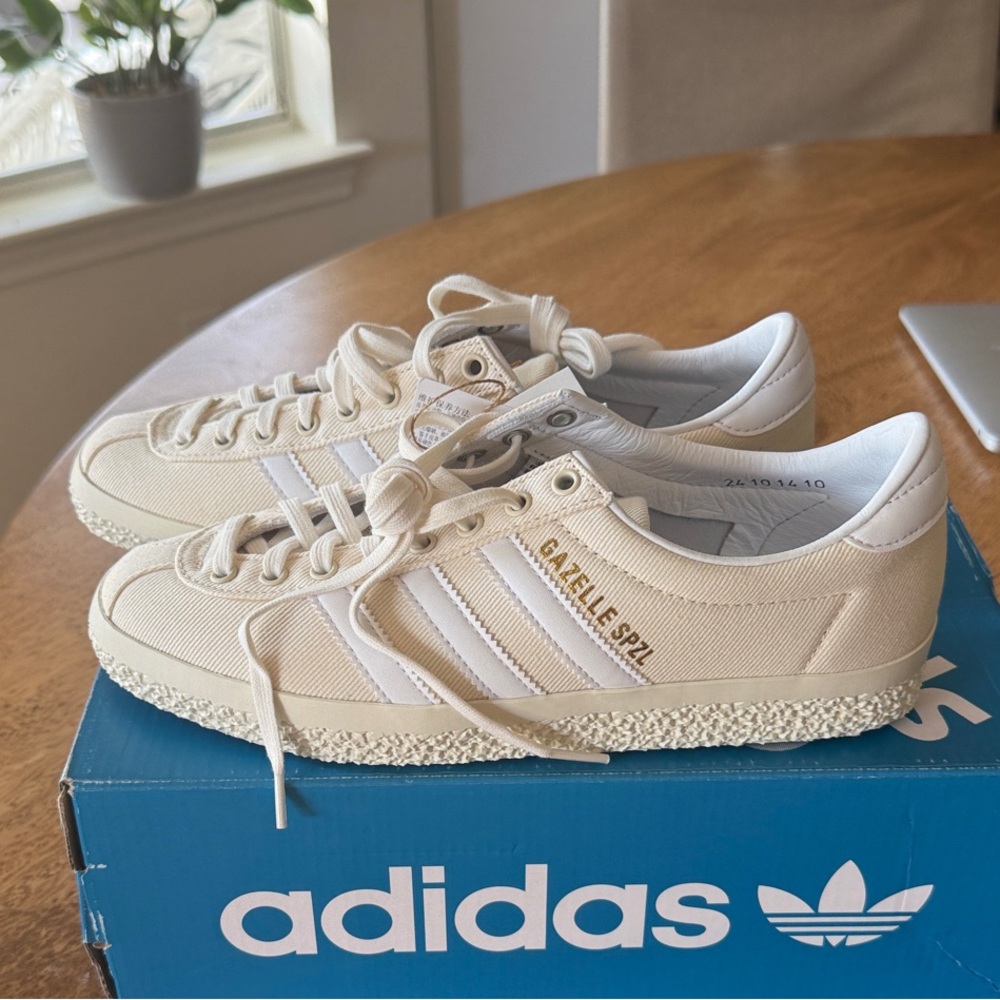 Adidas Gazelle SPZL Beige and White Sneakers